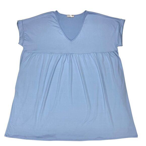 Charlotte Avery Dress Sz XL Blue Short Sleeve V Neck Oversize Comfy Loungewear - Picture 1 of 16